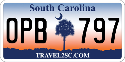 SC license plate OPB797