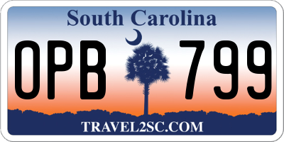 SC license plate OPB799