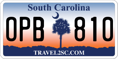 SC license plate OPB810