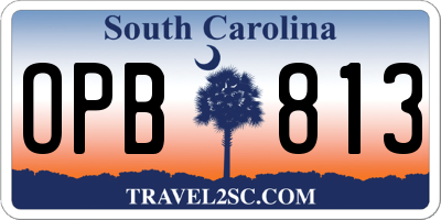 SC license plate OPB813