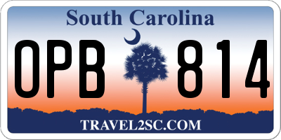 SC license plate OPB814