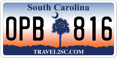 SC license plate OPB816