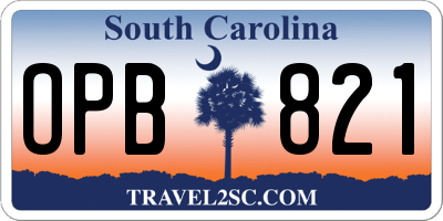 SC license plate OPB821