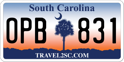 SC license plate OPB831