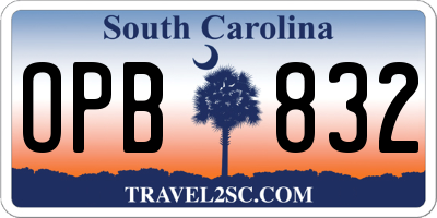 SC license plate OPB832