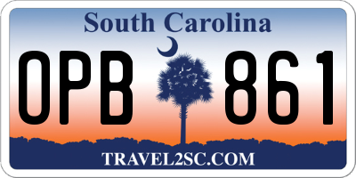 SC license plate OPB861