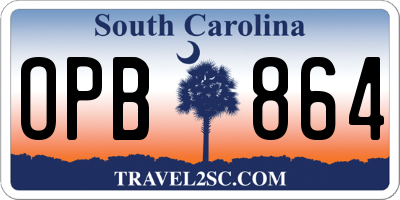 SC license plate OPB864