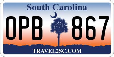 SC license plate OPB867
