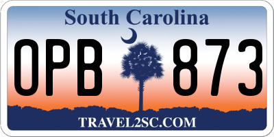 SC license plate OPB873