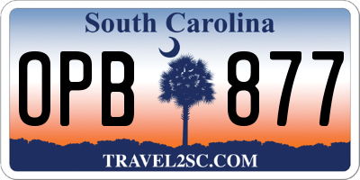 SC license plate OPB877