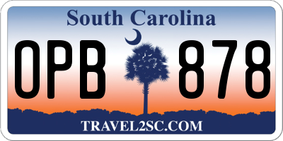 SC license plate OPB878