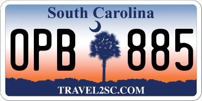 SC license plate OPB885