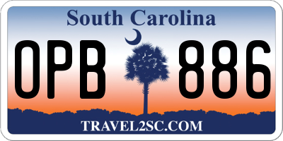 SC license plate OPB886