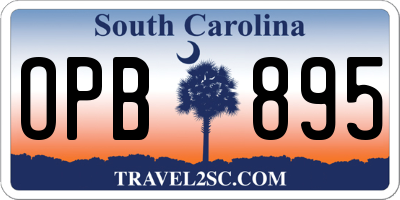 SC license plate OPB895