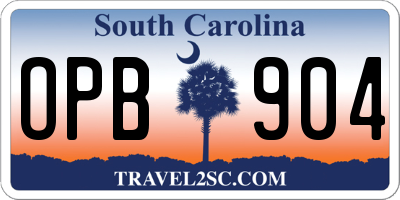 SC license plate OPB904