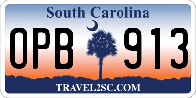SC license plate OPB913