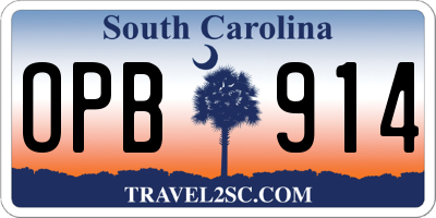 SC license plate OPB914