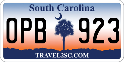 SC license plate OPB923