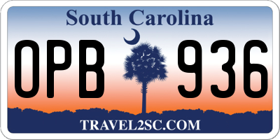 SC license plate OPB936