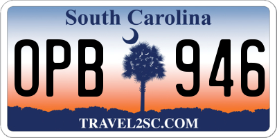 SC license plate OPB946