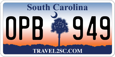 SC license plate OPB949
