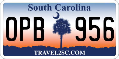 SC license plate OPB956