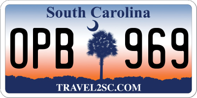 SC license plate OPB969