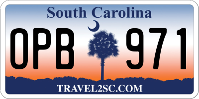 SC license plate OPB971