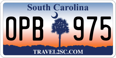 SC license plate OPB975