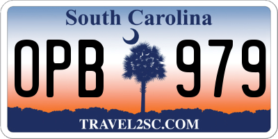 SC license plate OPB979