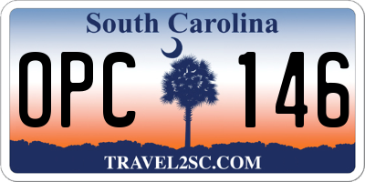 SC license plate OPC146