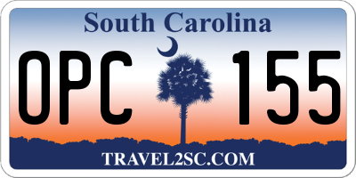 SC license plate OPC155
