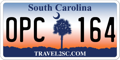 SC license plate OPC164