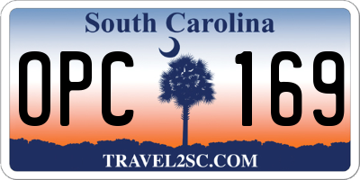 SC license plate OPC169