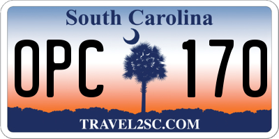SC license plate OPC170