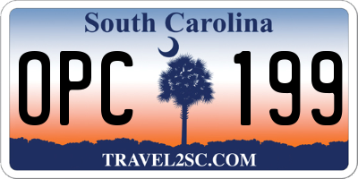 SC license plate OPC199