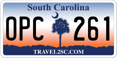 SC license plate OPC261