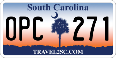 SC license plate OPC271