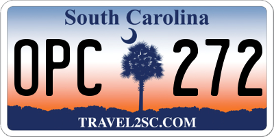 SC license plate OPC272