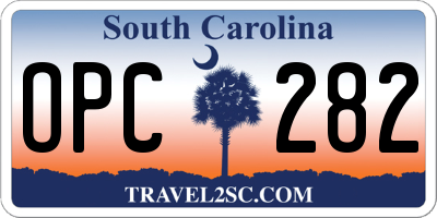 SC license plate OPC282