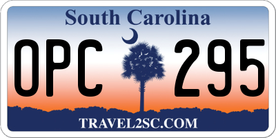 SC license plate OPC295