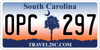 SC license plate OPC297