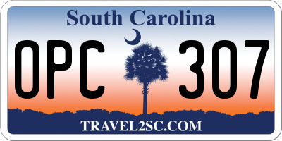 SC license plate OPC307