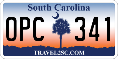 SC license plate OPC341