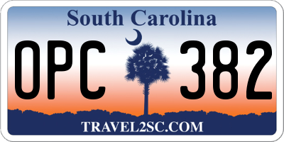 SC license plate OPC382