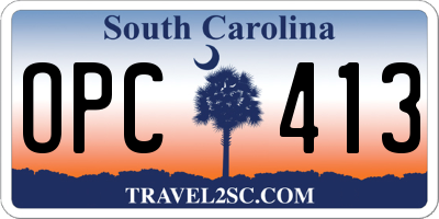 SC license plate OPC413
