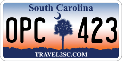 SC license plate OPC423