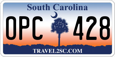 SC license plate OPC428