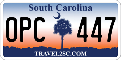 SC license plate OPC447