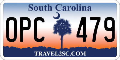 SC license plate OPC479